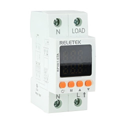 Реле контроля напряжения и тока RPVA1-63A, 1NO+N, 63A, 220VAC, Umin(80_210V)/Umax(220_300V), Imin/Imax(1_63A), 0_5s/0_600s, цифровой дисплей, 2M