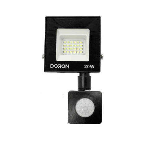 Прожектор светодиодный Dekron 20W 5700К IP65 1600Лм с датчиком черный - изображение 2