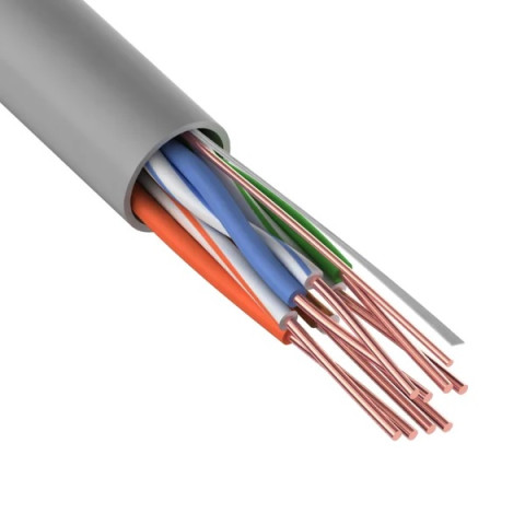 REXANT Кабель U/UTP, CAT 5E, ZH нг(А)-HF, (LSZH), 4х2х0,50 мм, 24AWG, внутренний, серый, 305м - изображение 1