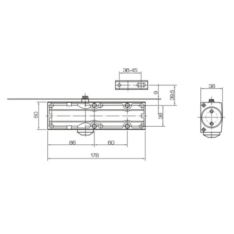Доводчик дверной БУЛАТ PROFI  ДД 802/3  A-B (40-90 кг) черный, морозостойкий - изображение 2