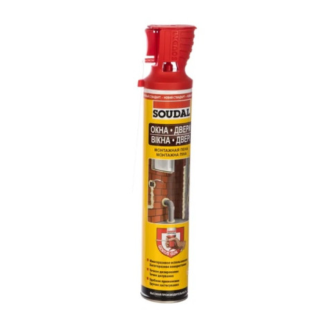 Пена монтажная "Soudal" ОКНА ДВЕРИ с аппликатором Genius Gun 750 мл - изображение 1