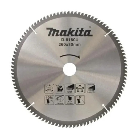 Диск пильный 260х30х2,6/1,8 мм 100 зуб. универсальный MAKITA - изображение 1