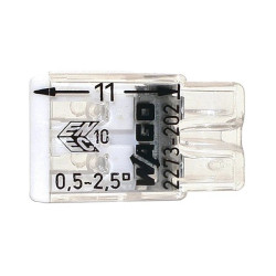 Клеммник Wago 2273-202, 2 контакта, 0,5-2,5мм², без пасты