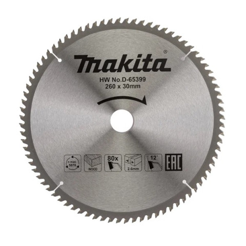 Диск пильный 260х30х2,6 мм 80 зуб. по дереву MAKITA - изображение 1