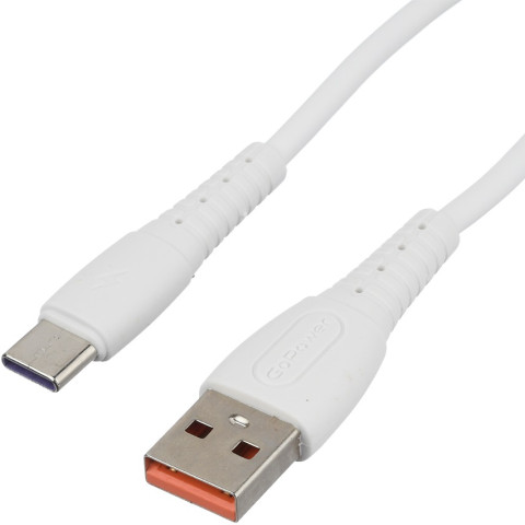 Кабель GoPower GP07T USB (m)-Type-C (m) 2.4A силикон белый - изображение 1