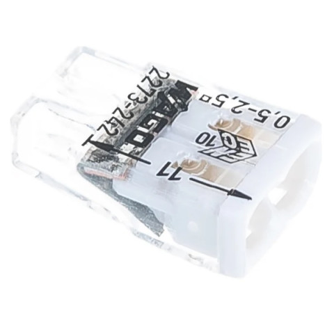 Клеммник Wago 2273-242, 2 контакта, 0,5-2,5мм², с пастой - изображение 1