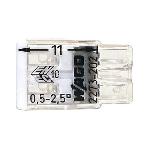 Клеммник Wago 2273-202, 2 контакта, 0,5-2,5мм², без пасты - изображение 1