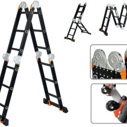 Лестница алюм. многофункц.4х3 ступ.(стрем.-175см,лестн.-355см) 12,3кг BLACK LINE STARTUL (ST9930-03)