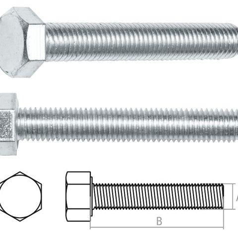 Болт М24х180 мм шестигр., цинк, кл.пр. 5.8, DIN 933 (20 кг) STARFIX - изображение 1